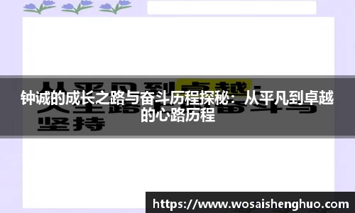 钟诚的成长之路与奋斗历程探秘:从平凡到卓越的心路历程